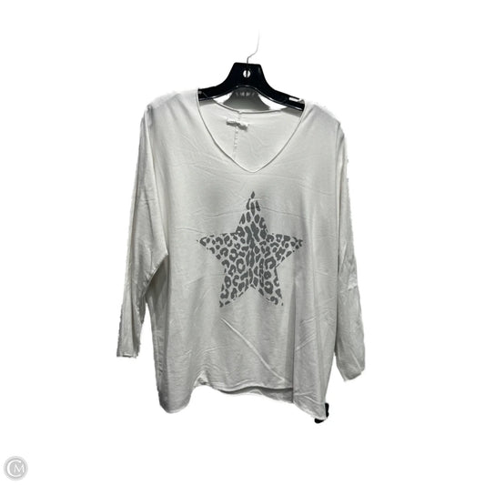 Top Long Sleeve By MADE IN ITALY In White, Size: L