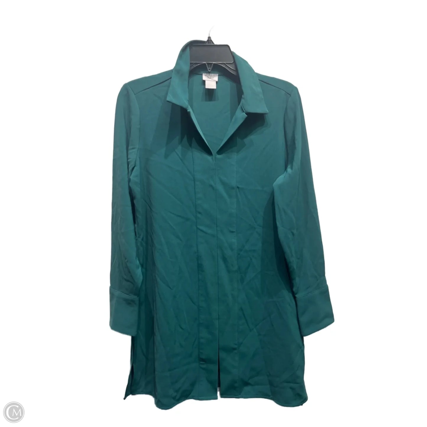 Tunic Long Sleeve By Chicos In Green, Size: 4