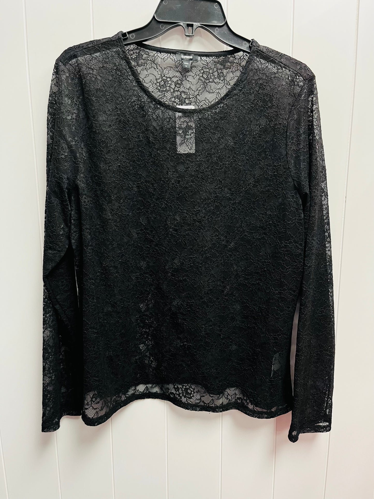 Top Long Sleeve By Express In Black, Size: Xl