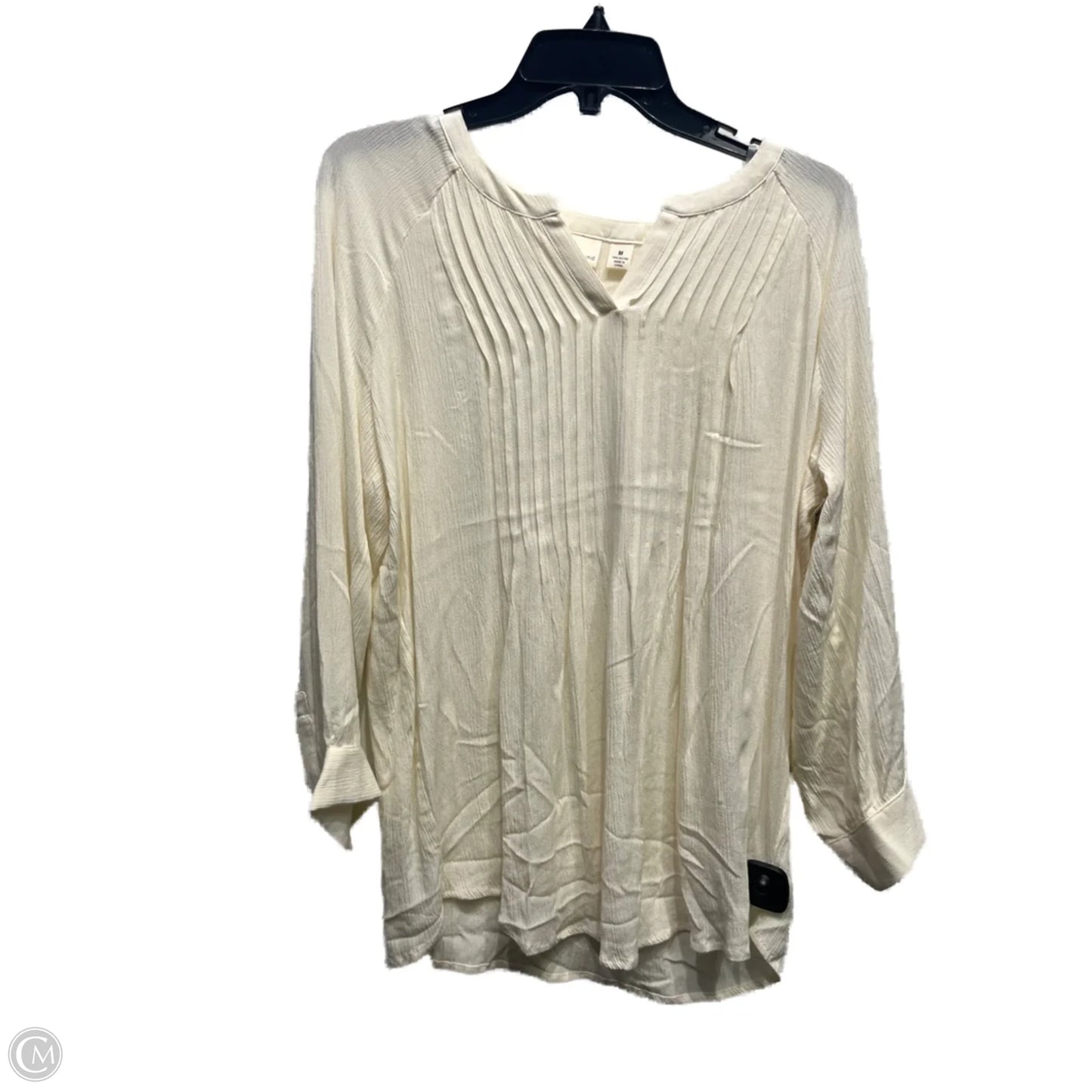 Top Long Sleeve By West Bound In Cream, Size: M