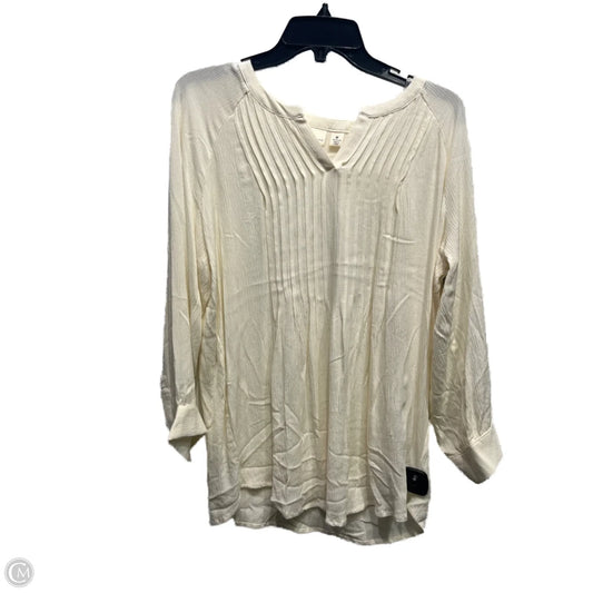 Top Long Sleeve By West Bound In Cream, Size: M