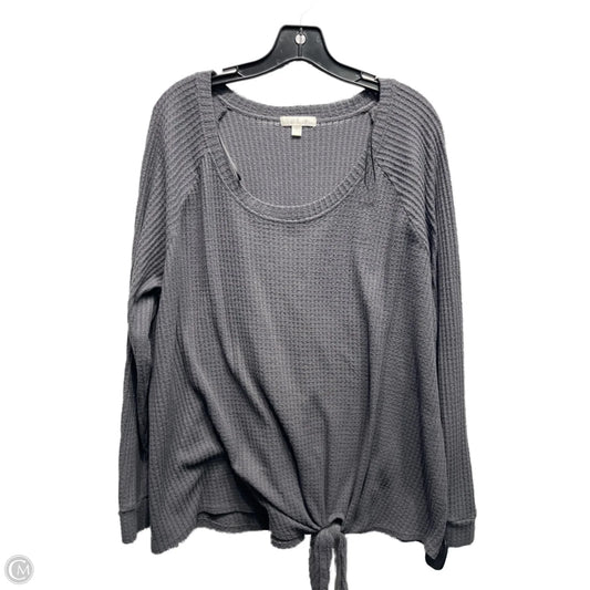 Top Long Sleeve By Clothes Mentor In Grey, Size: 2x