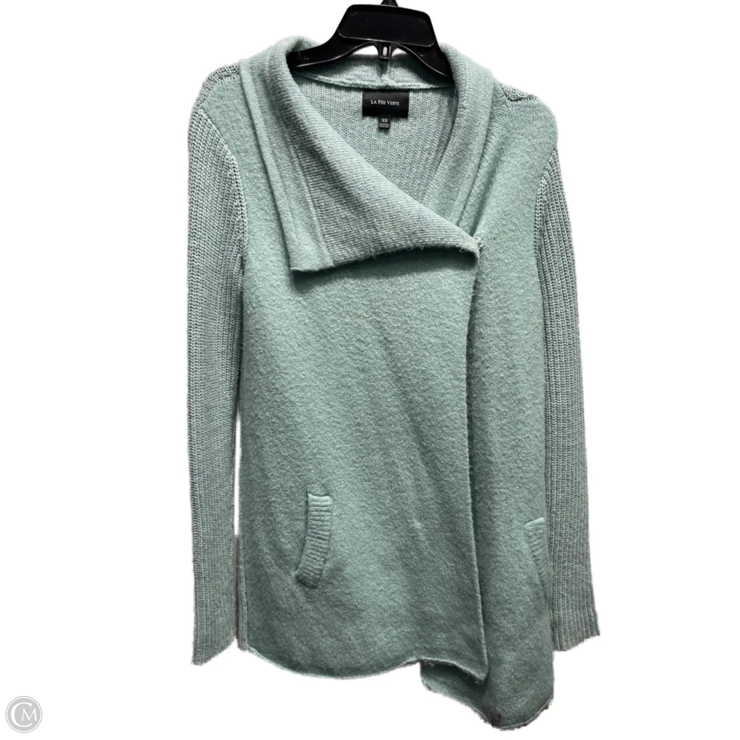 Sweater Cardigan By LA FEE VERTE  In Teal, Size: Xs