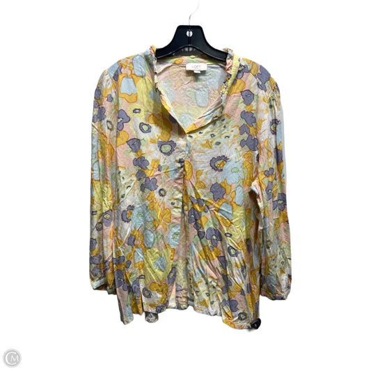 Top Long Sleeve By Loft In Yellow, Size: L