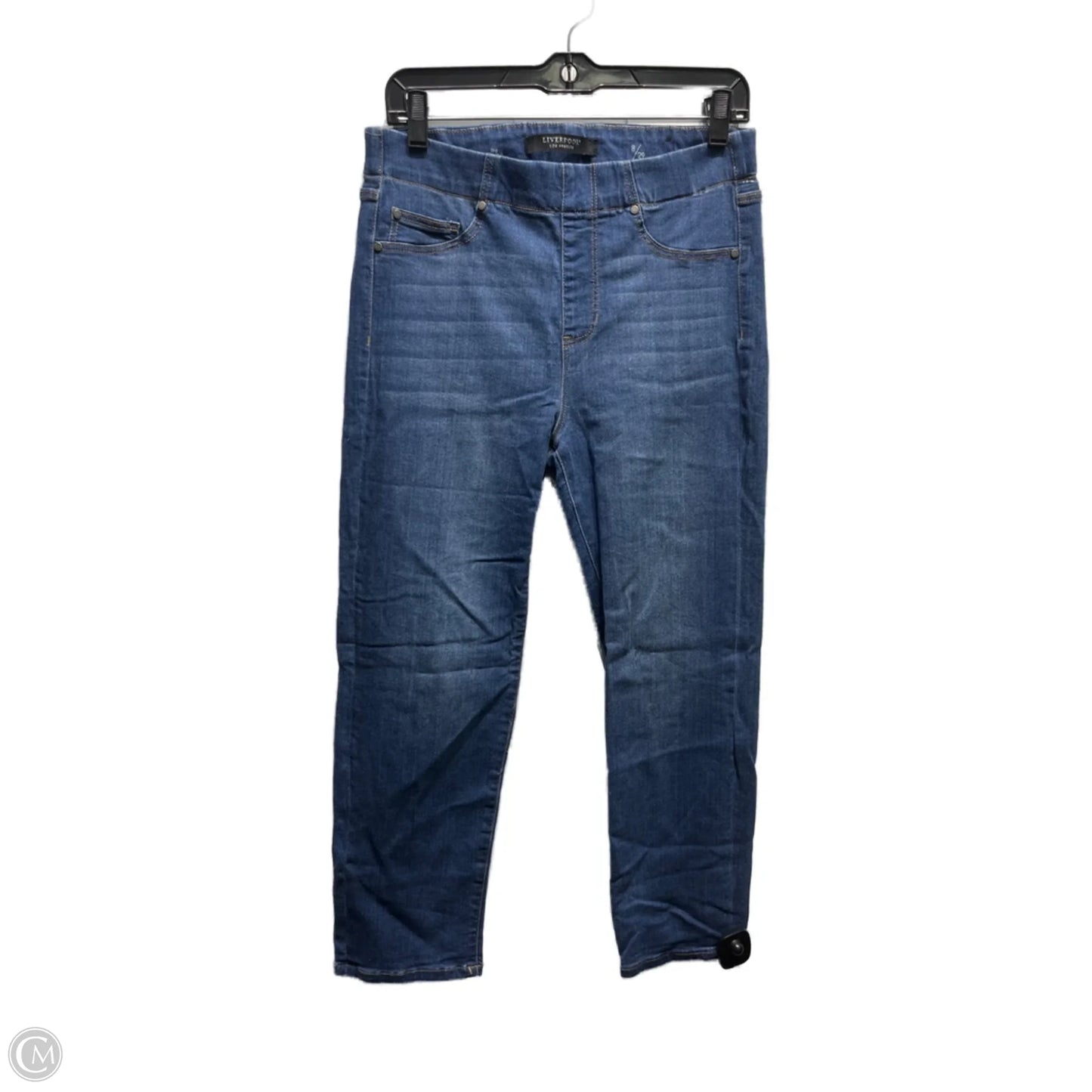 Jeans Cropped By Liverpool In Blue Denim, Size: 8