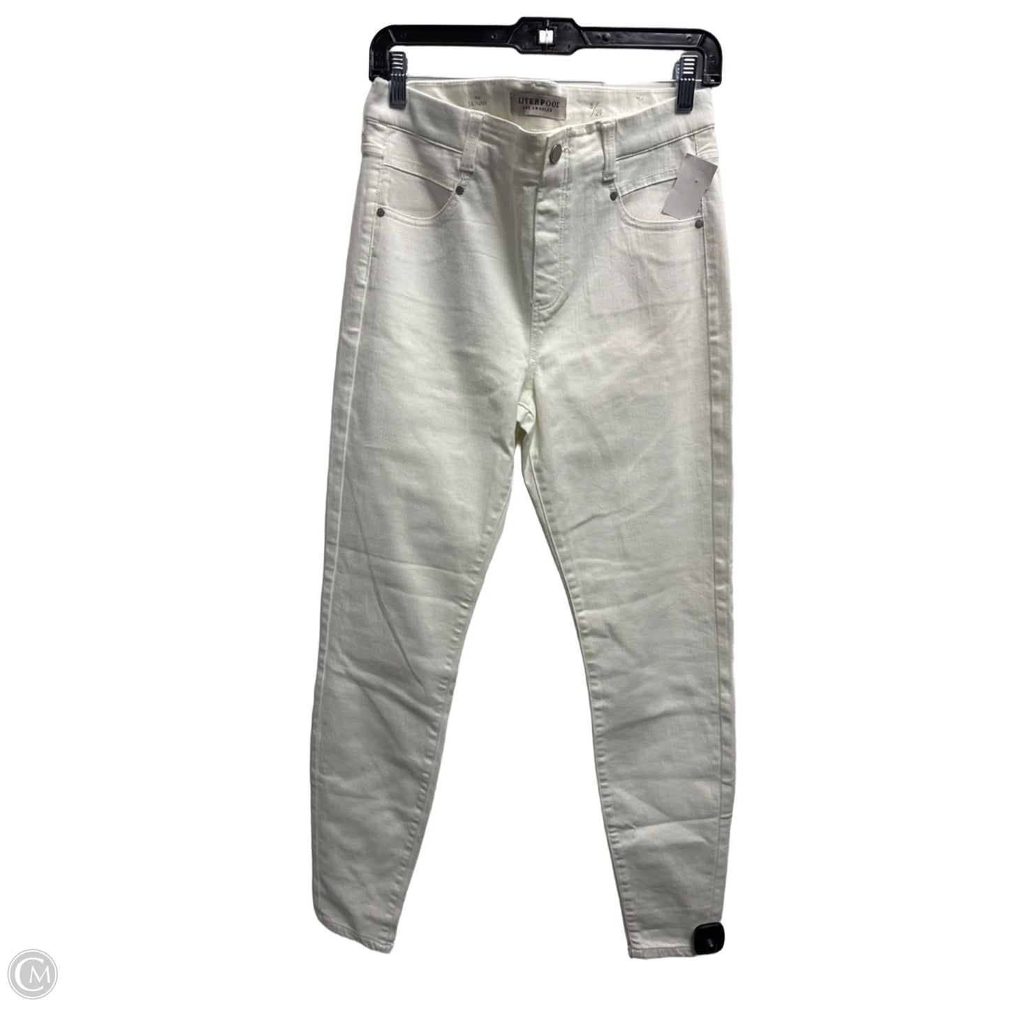 Jeans Skinny By Liverpool In White Denim, Size: 8