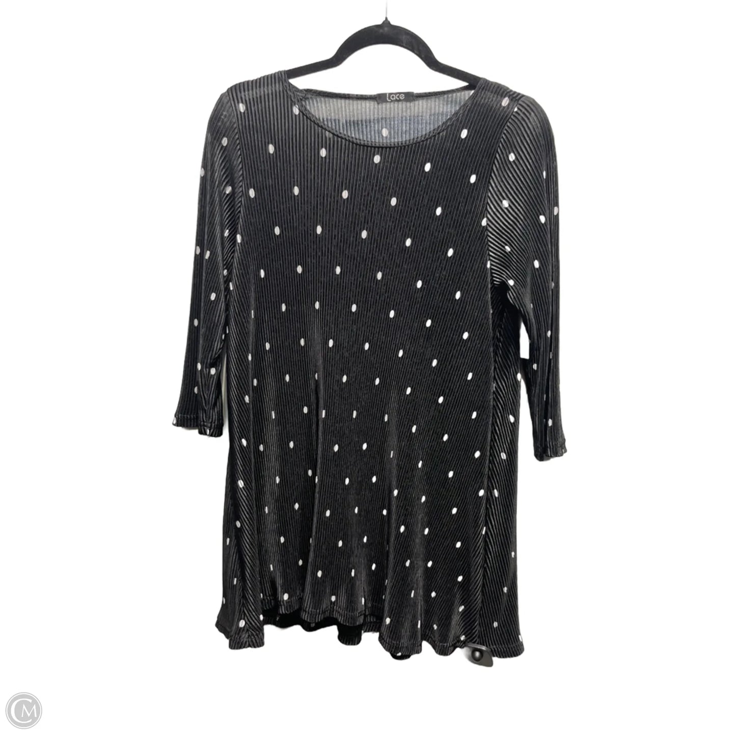 Tunic Long Sleeve By lace In Black & White, Size: S