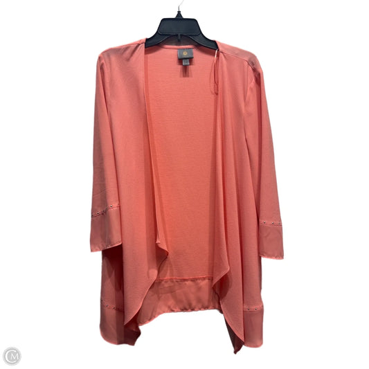 Cardigan By Jm Collections In Coral, Size: Xl