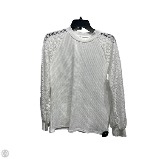 Top Long Sleeve By Shein In White, Size: M
