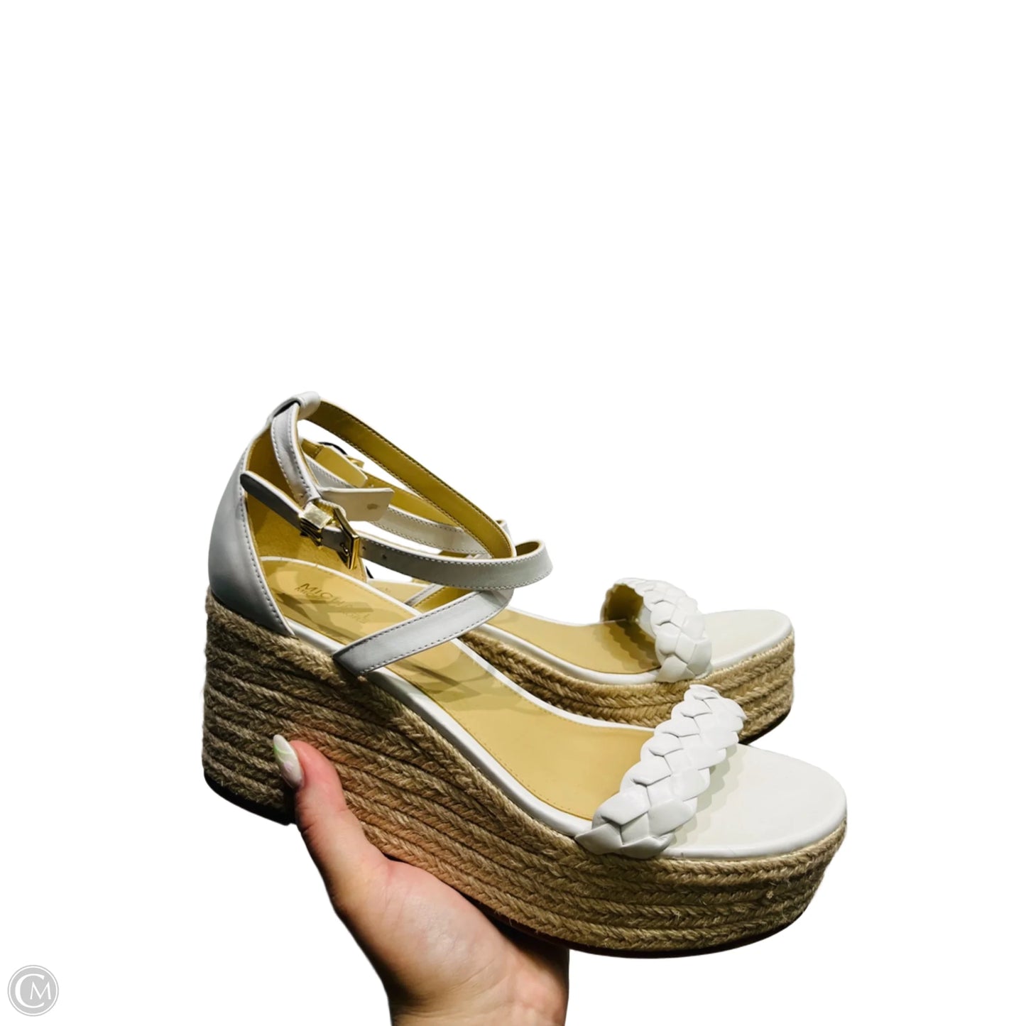 Shoes Heels Wedge By Michael By Michael Kors In White, Size: 8.5