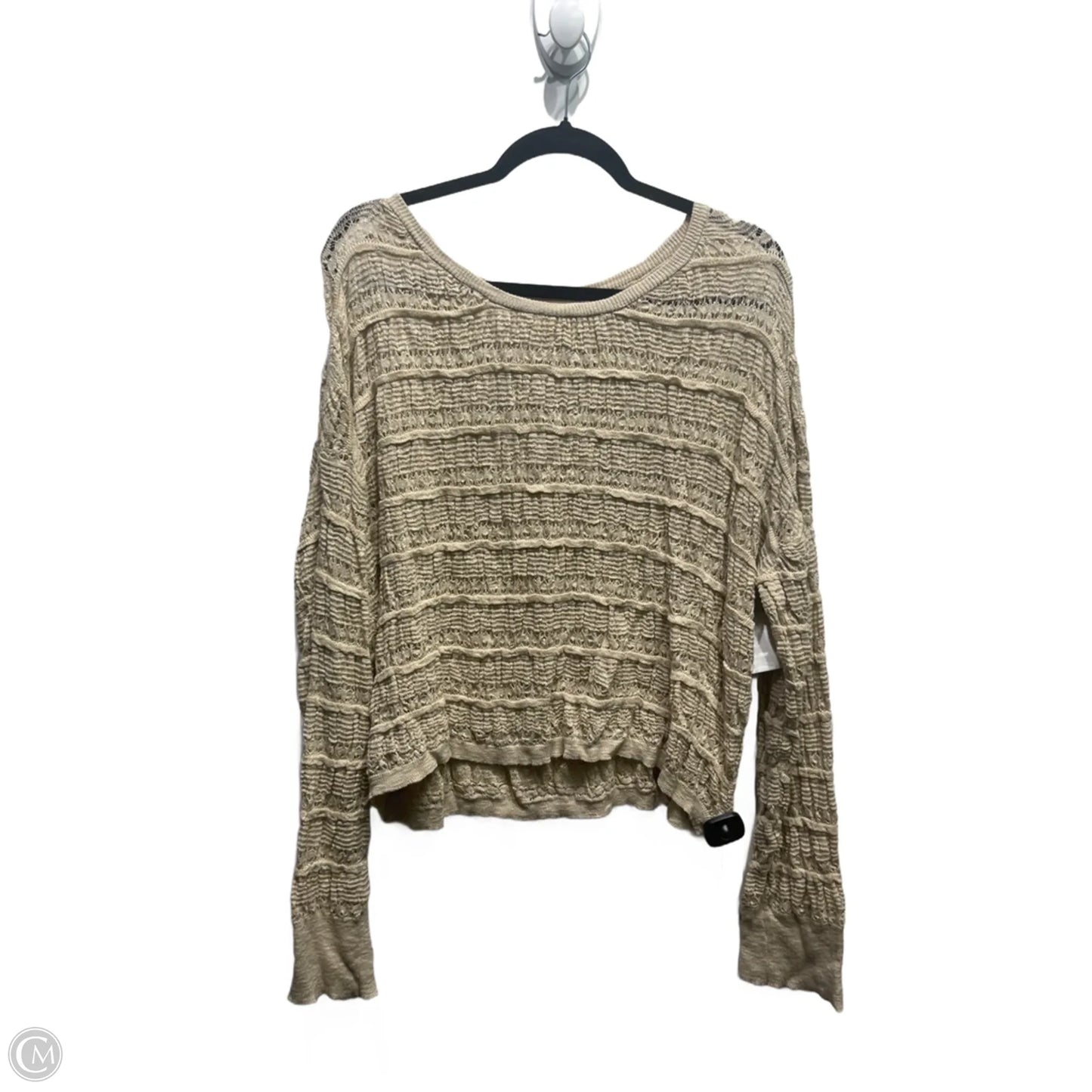 Top Long Sleeve By Natural Life In Tan, Size: L