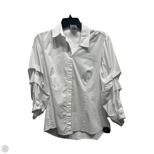 Top Long Sleeve By Clothes Mentor In White, Size: Xl