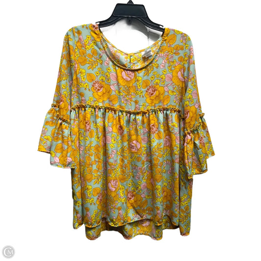 Top Long Sleeve By Agnes & Dora In Orange, Size: L