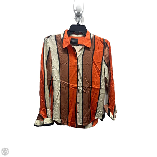 Top Long Sleeve By Scotch & Soda In Orange & Tan, Size: Xs