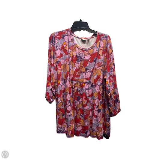 Top Short Sleeve By Logo In Orange & Purple, Size: 1x