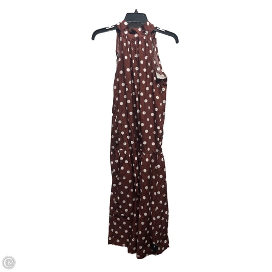 Dress Casual Midi By Maeve In Brown & White, Size: Xs