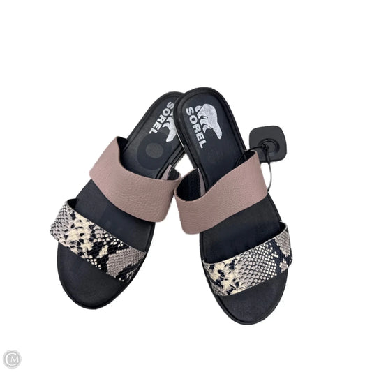 Sandals Flats By Sorel In Pink & Tan, Size: 8.5