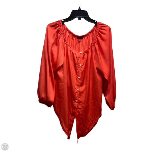 Top Long Sleeve By Vince Camuto In Orange, Size: S