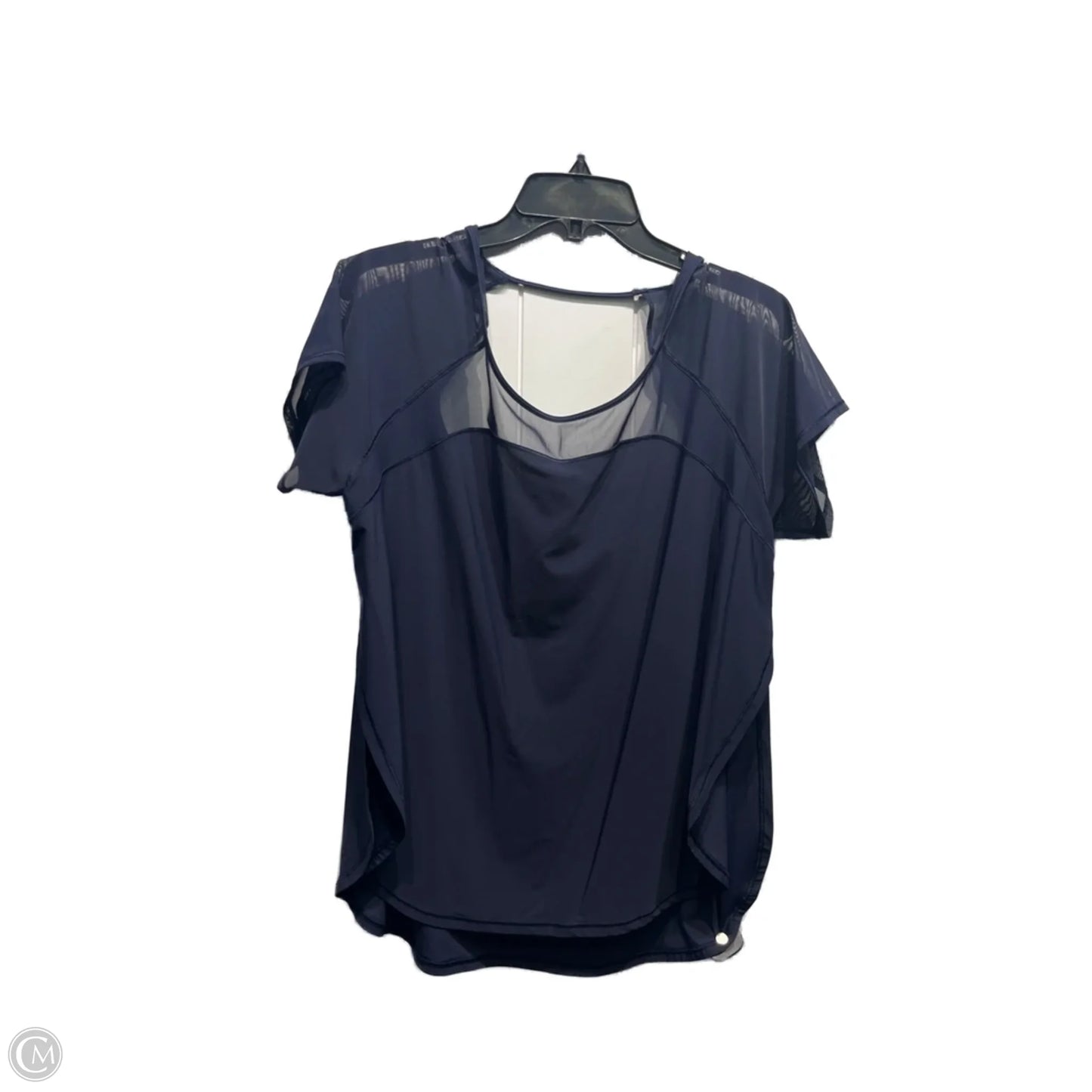 Athletic Top Short Sleeve By Lululemon In Navy, Size: Xl