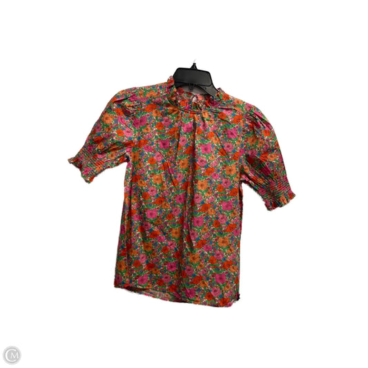 Top Short Sleeve By J. Crew In Green & Orange, Size: Xxs