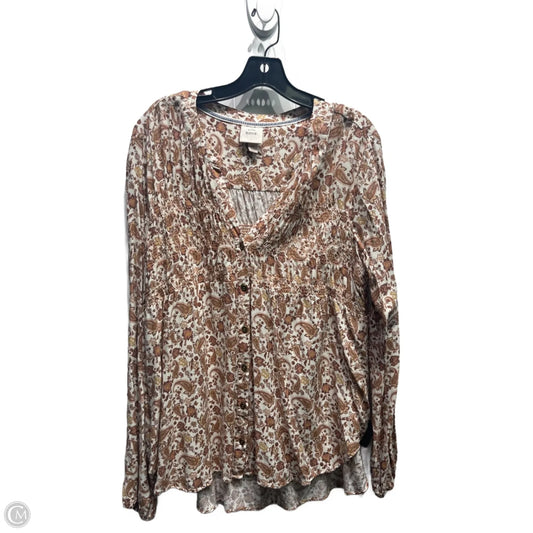 Top Long Sleeve By Knox Rose In Orange, Size: Xl