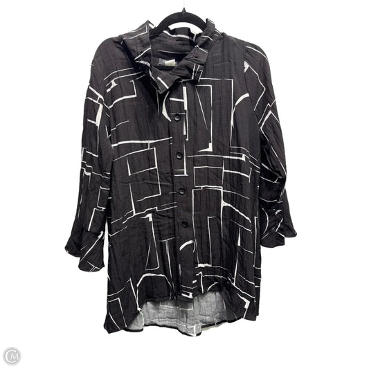 Top Long Sleeve By ela marie In Black & White, Size: M