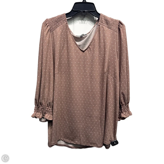 Top Long Sleeve By Adrianna Papell In Mauve, Size: 1x
