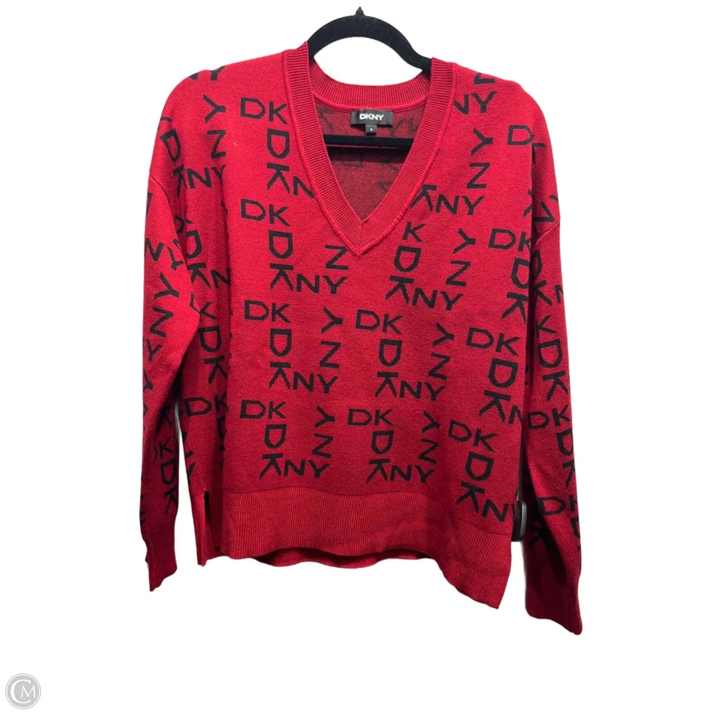 Sweater By Dkny In Black & Red, Size: M