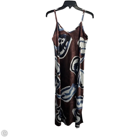 Dress Casual Midi By Nic + Zoe In Blue & Brown, Size: S