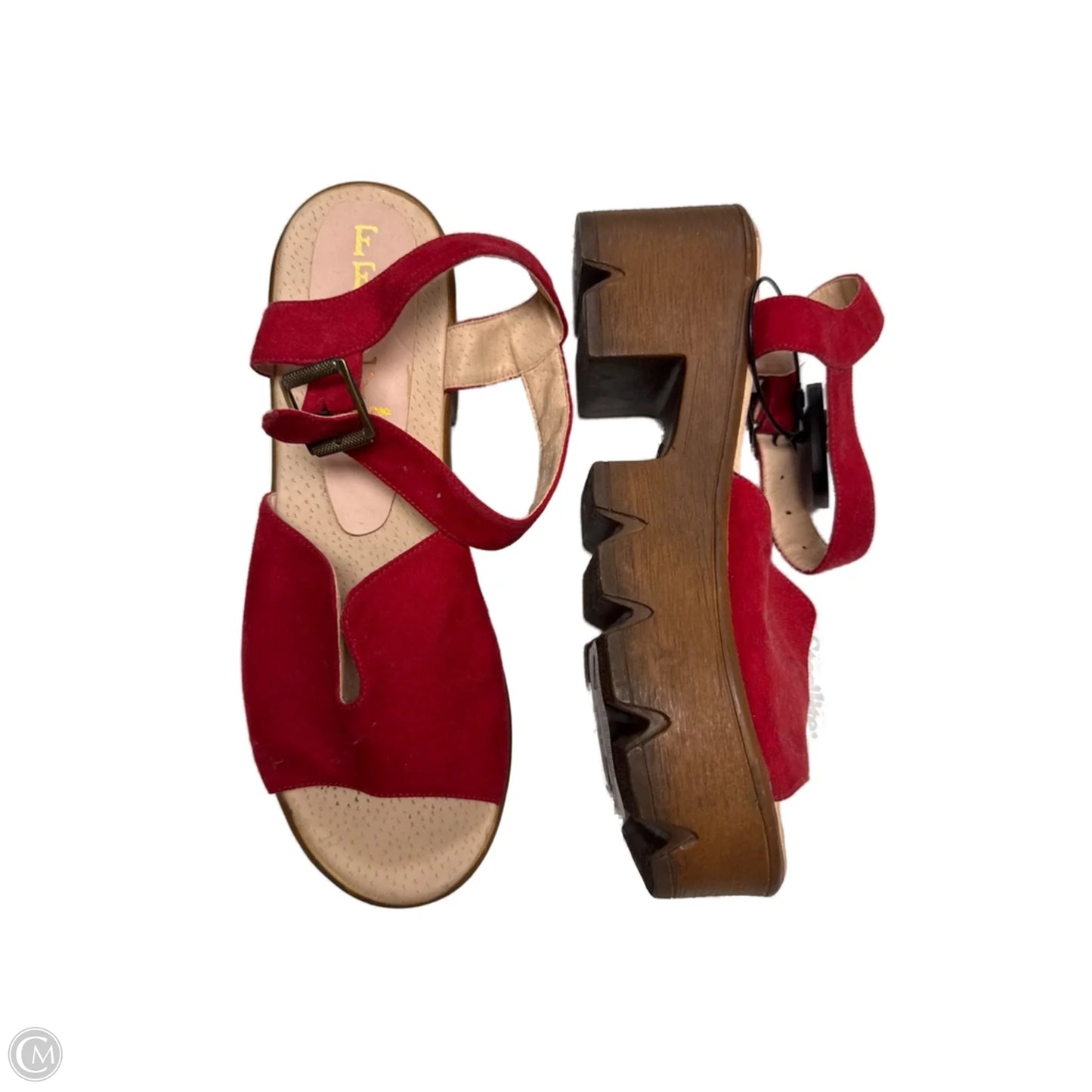 Shoes Heels Block By FELLY In Red, Size: 7