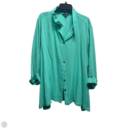 Top Long Sleeve By John Mark In Green, Size: 3x