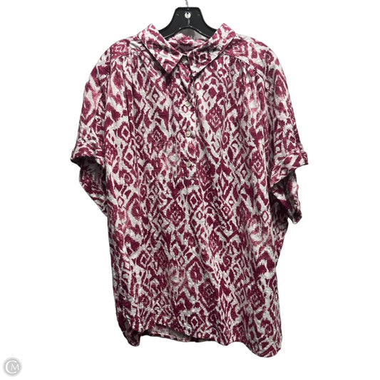 Top Short Sleeve By Lane Bryant In Purple & White, Size: 22