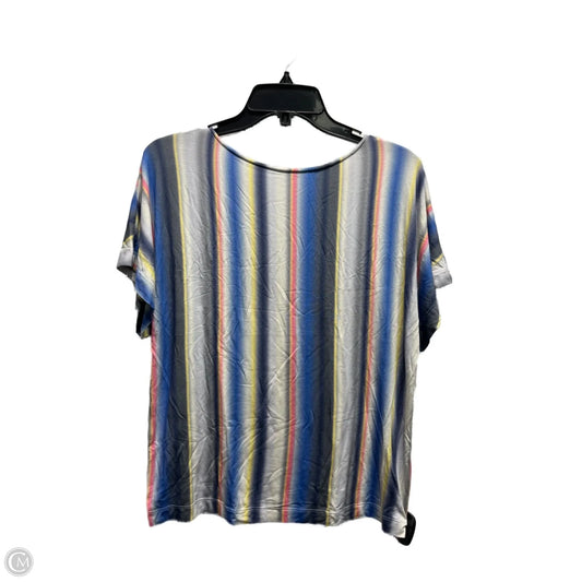 Top Short Sleeve Designer By St John Collection In Blue & Yellow, Size: S
