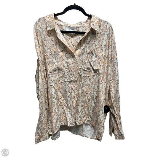 Top Long Sleeve By Dear John In Orange & White, Size: M