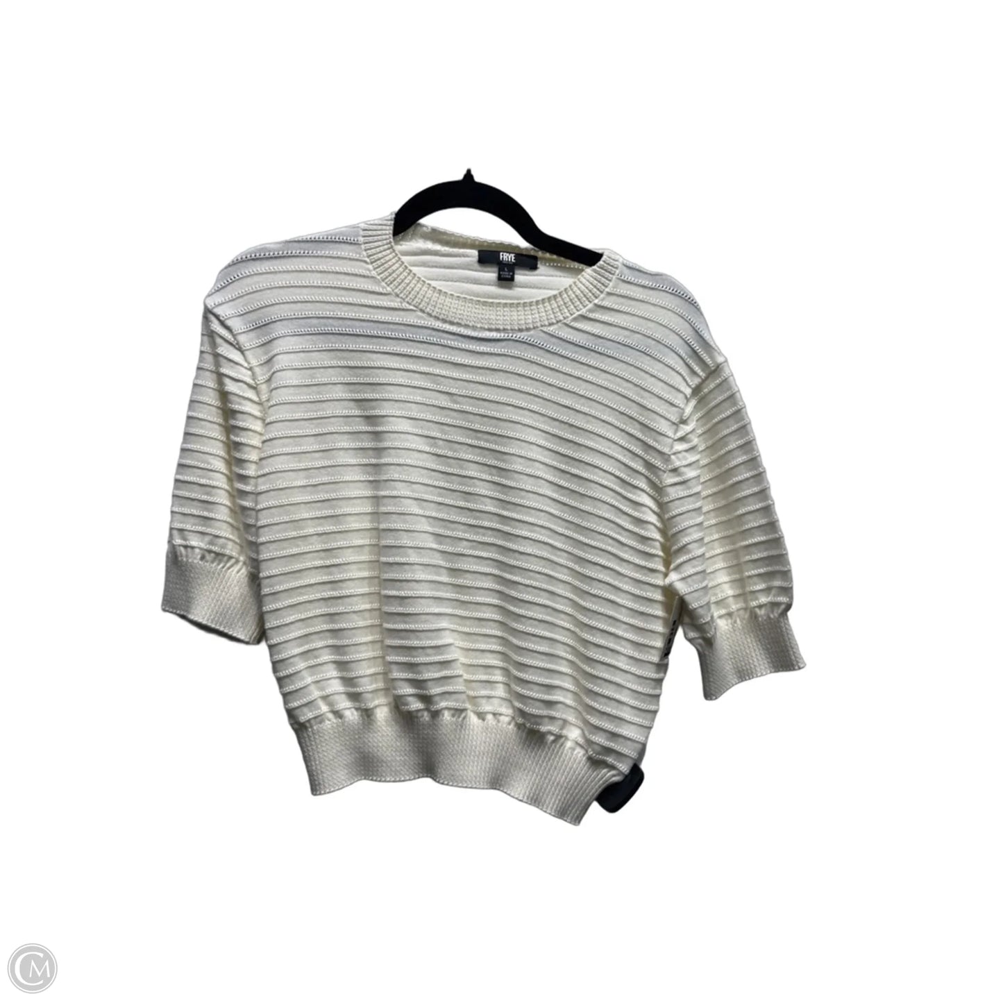 Top Short Sleeve Designer By Frye In Cream, Size: L