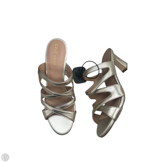 Sandals Heels Kitten By Cole-haan In Gold, Size: 6.5