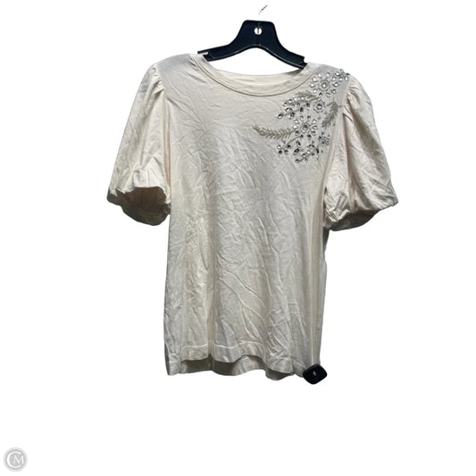 Top Short Sleeve By Loft In Cream, Size: Xxs