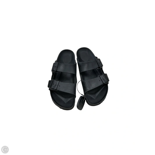 Sandals Flats By Birkenstock In Black, Size: 10