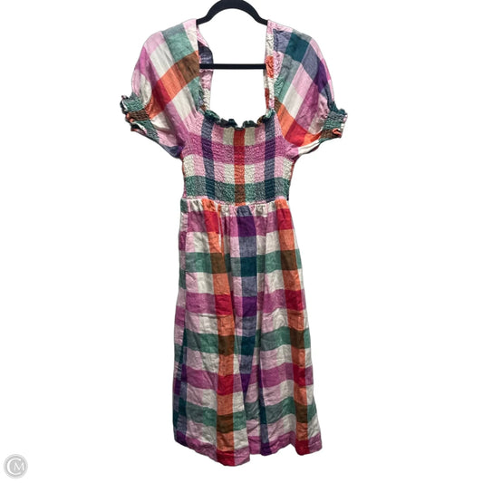 Dress Casual Midi By Boden In Green & Pink, Size: 8