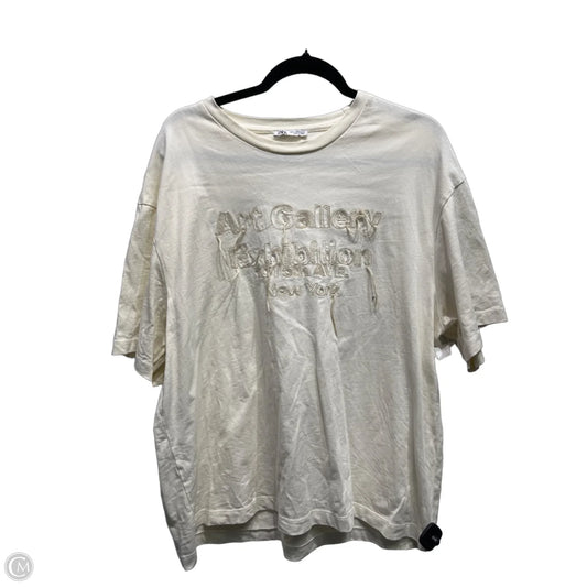 Top Short Sleeve By Zara In Cream, Size: Xl