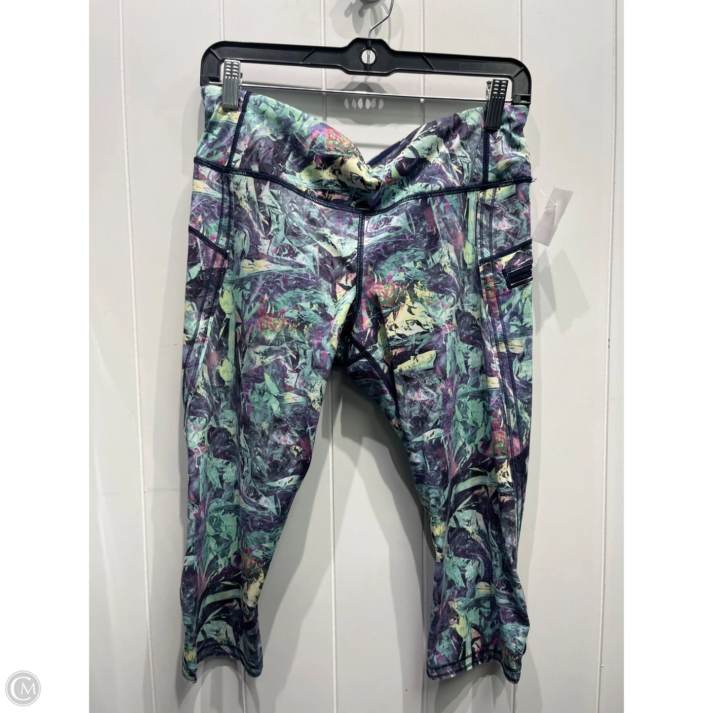 Athletic Capris By Lululemon In Green & Purple, Size: 10