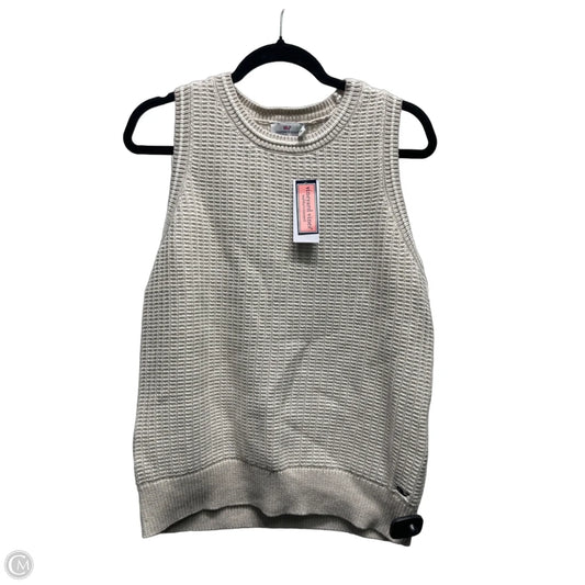 Top Sleeveless By Vineyard Vines In Tan & White, Size: M