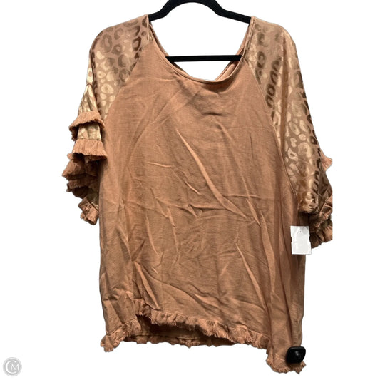 Top Short Sleeve By Umgee In Tan, Size: L