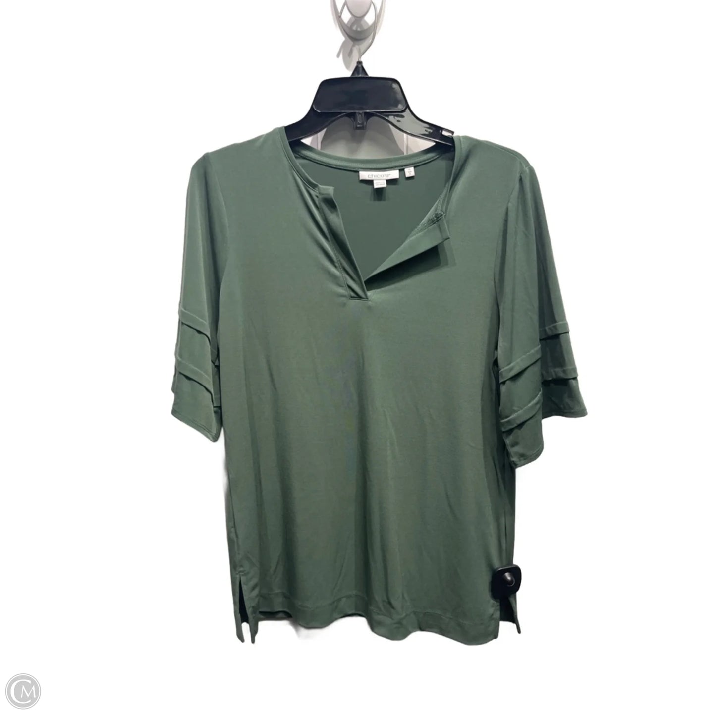 Top Short Sleeve By Chicos In Green, Size: S