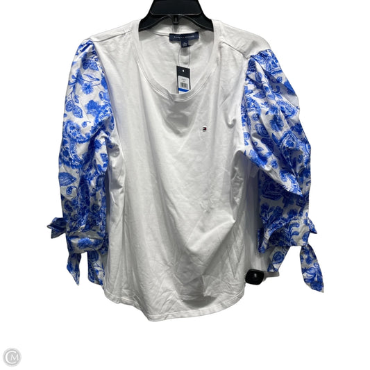 Top Long Sleeve By Tommy Hilfiger In Blue & White, Size: Xl