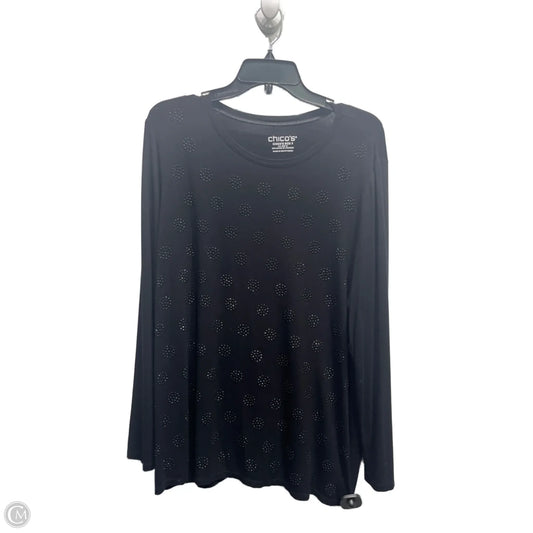 Top Long Sleeve By Chicos In Black, Size: Xl