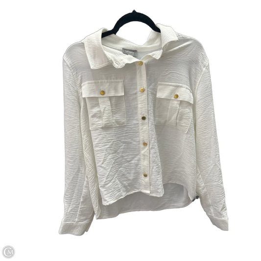 Top Long Sleeve By NINETY CLOTHING CO In White, Size: Xl