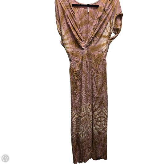 Dress Casual Maxi By Young Fabulous & Broke In Brown & Pink, Size: M