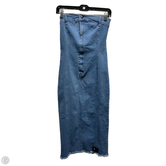 Dress Casual Midi By Haute Monde In Blue Denim, Size: M