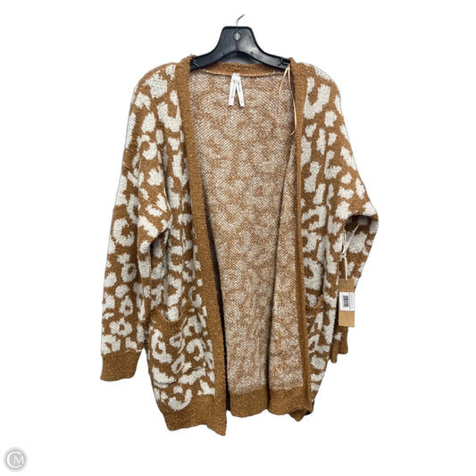 Sweater Cardigan By Dreamers In Tan & White, Size: Xs